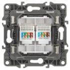 Розетка информационная двойная ЭРА 2XRJ45 кат.5е IP20 12, бронза 12-3108-13 изображение 2