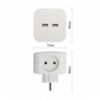 Разветвитель ЭРА SP-4-USB-W на 4 розетки 220В+2xUSB 2400мА без заземления 10А белый изображение 4