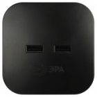 Разветвитель ЭРА SP-4-USB-B на 4 розетки 220V+2xUSB 2400mA без заземления 10А черный изображение 7