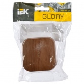 Накладной переключатель 1-клавишный ИЭК GLORY 10А ВСп20-1-0-ХД дуб изображение 2