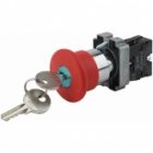 Кнопка ИЭК LAY5-BS142 Грибок с ключом красная d22мм 240В 1НЗ изображение 2