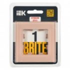 Рамка на 1 пост ИЭК BRITE стекло персиковый матовый (РУ-1-2-БрП) изображение 2