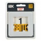 Рамка на 1 пост ИЭК BRITE стекло белый (РУ-1-2-Бр) изображение 2
