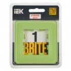 Рамка на 1 пост ИЭК BRITE стекло эко грин RE (РУ-1-2-Бр) изображение 2