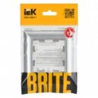 Рамка на 1 пост ИЭК BRITE пластик алюминий/алюминий (РУ-1-Бр) изображение 2