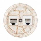 Накладная розетка RJ11+RJ45 двойная TDM Болонь фарфор мраморный изображение 2