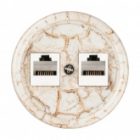 Накладная розетка RJ45 двойная TDM Болонь фарфор мраморный изображение 2