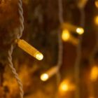 Гирлянда светодиодная Дождь 2x3m 600LED 230V теплый белый, эффект мерцания, белый провод IP65 изображение 2
