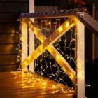 Гирлянда Светодиодный Дождь 2x1,5м 192LED тепло-белый IP44 постоянное свечение, прозрачный провод изображение 3