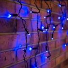 Гирлянда бахрома светодиодная 4,8х0,6м 176LED синий IP44, постоянное свечение,прозрачный провод изображение 6