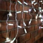 Гирлянда бахрома светодиодная 4,8х0,6м 176LED белый IP44, постоянное свечение,белый провод изображение 5