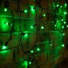 Гирлянда бахрома светодиодная 4,8х0,6м 176LED зеленый IP44, постоянное свечение,черный провод изображение 5
