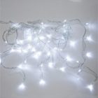 Гирлянда бахрома светодиодная 2,4х0,6м 88LED белый IP44, постоянное свечение,прозрачный провод изображение 6