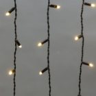 Гирлянда бахрома светодиодная 2,4х0,6м 88LED тепло-белый IP44, постоянное свечение,черный провод изображение 5