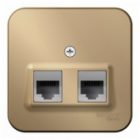 Накладная розетка 2-ая компьютерная RJ45 кат.5E SE Blanca титан изол.пластина изображение 2