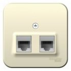 Накладная розетка 2-ая компьютерная RJ45 кат.5E SE Blanca молочная изол.пластина изображение 2