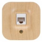Накладная розетка телефонная Legrand Quteo RJ11 дерево изображение 2