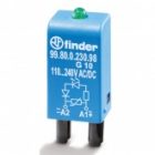 Модуль индикации и защиты Finder зеленый LED + диод (+ A1); 28...60В DC изображение 2