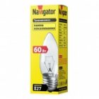 Лампа накаливания свеча Navigator 94 329 NI-B-60-230-E27-CL 60W 230V прозрачная изображение 2
