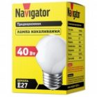 Лампа накаливания шарик Navigator 94 311 NI-C-40-230-E27-FR 40W 230V матовая изображение 2
