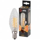 Лампа филаментная светодиодная свеча ЭРА витая F-LED BTW 7W 827 2700K E14 прозрачная изображение 2
