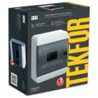 Щит накладной пластиковый ИЭК Tekfor ЩРН-П-8 8м белый черная прозрачная дверь IP41 (01-01-001) изображение 2
