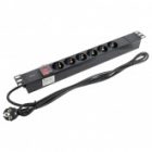 Блок розеток EKF PDU Teracom 19 1U 16А/250В 6 розеток EKF Schuko с выключателем шнур питания длиной изображение 3