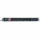Блок розеток EKF PDU Teracom 19 1U 16А/250В 6 розеток EKF Schuko с выключателем шнур питания длиной изображение 2