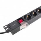 Блок розеток EKF PDU Teracom 19 1U 16А/250В 6 розеток EKF Schuko с выключателем шнур питания длиной изображение 7