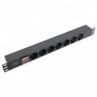 Блок розеток EKF PDU Teracom PRO 19 1U 10А/250В 7 розеток EKF Schuko выключатель без кабеля черный изображение 3