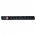 Блок розеток EKF PDU Teracom PRO 19 1U 10А/250В 8 розеток EKF Schuko выключатель без кабеля черный изображение 2