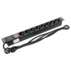 Блок розеток EKF PDU Teracom PRO 19 1U 16А/250В 8 розеток EKF Schuko выключатель кабель 2м черный изображение 3