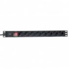 Блок розеток EKF PDU Teracom PRO 19 1U 16А/250В 8 розеток EKF Schuko выключатель кабель 2м черный изображение 2