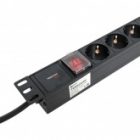 Блок розеток EKF PDU Teracom PRO 19 1U 16А/250В 8 розеток EKF Schuko выключатель кабель 2м черный изображение 6