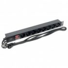 Блок розеток EKF PDU Teracom PRO 19 1U 16А/250В 8 розеток EKF Schuko выключатель кабель 2м черный изображение 4