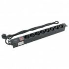 Блок розеток EKF PDU Teracom PRO 19 1U 16А/250В 8 розеток EKF Schuko выключатель кабель 2м вилка че изображение 4