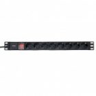 Блок розеток EKF PDU Teracom PRO 19 1U 16А/250В 8 розеток EKF Schuko выключатель кабель 2м вилка че изображение 2