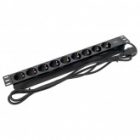 Блок розеток EKF PDU Teracom PRO 19 1U 10А/250В 9 розеток EKF Schuko кабель 2м вилка C14 черный изображение 2