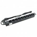 Блок розеток EKF PDU Teracom PRO 19 1U 16А/250В 9 розеток Schuko кабель 2м вилка Schuko черный изображение 4