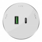 Розетка для зарядки SE MultiTrack 2хUSB (тип А+С) круглая 18Вт 5В 3А белый изображение 3