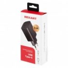Сетевое зарядное устройство Rexant USB A + Type-C 5V 2.4 A черный изображение 3