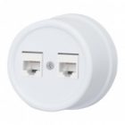 Накладная розетка компьютерная 2-ая Bironi Лизетта RJ45 пластик белый изображение 2