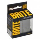 Выключатель 2-клавишный ИЭК BRITE с индикацией для отелей 10А сталь (ВС10-2-9-БрС) изображение 2