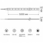 Лента светодиодная Gauss 5050/60-SMD 14.4W/m 12V DC теплый белый IP20 (упаковка 5м) изображение 4
