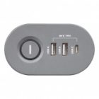Удлинитель на струбцине JazzWay ETD-03U-150-gy 3х2Р+Е 1,5м 3х1 мм2 16А 3USB(2А+1С) выключатель серый изображение 5