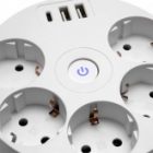 Удлинитель Stekker Comfort HM10-51-01 5х2P+E 16A 3500Вт 2USB A+1C 5V 3,1A 3x1мм2 2.5 м белый изображение 2
