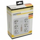 Удлинитель Stekker Home plus HM09-66-02 6х2P+E 10A 2500Вт 4USB A+2C 5V 2,4A 3x1мм2 2.5 м белый изображение 6