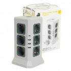 Удлинитель Stekker Comfort HM10-61-01 12х2P+E 16A 3520Вт 3USB A+1C 5V 3,4A 3x1мм2 1.5 м белый/серый изображение 5