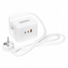 Удлинитель EKF Куб, 2х2Р+Е шторки, 3USB 3А быстрая зарядка подставка ночник, кабель 1,3м 1мм2 PROxim изображение 2