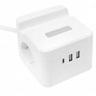 Удлинитель EKF Куб, 2х2Р+Е шторки, 3USB 3А быстрая зарядка подставка ночник, кабель 1,3м 1мм2 PROxim изображение 11